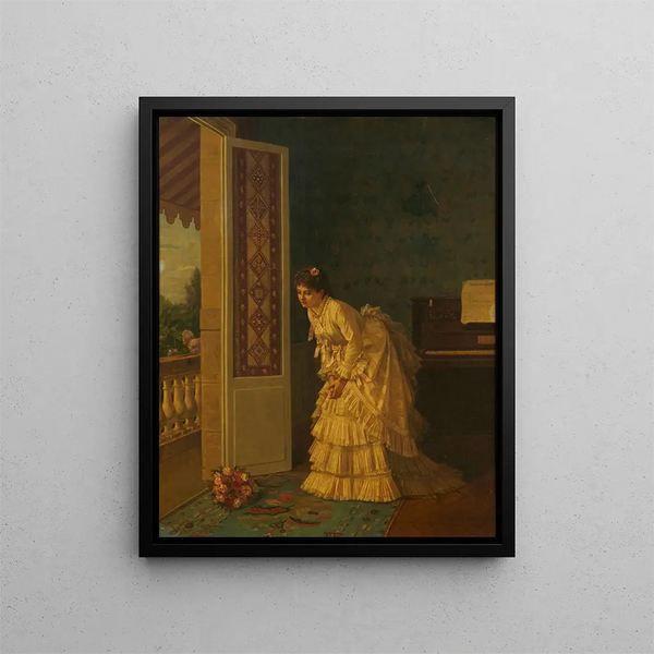Le bouquet surprise - Auguste Toulmouche — oprawiony obraz na ścianie