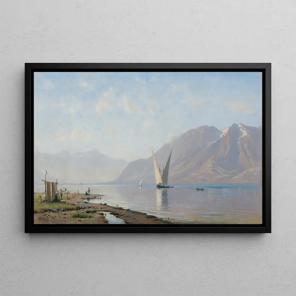 Lac Léman - Auguste Veillon — oprawiony obraz na ścianie