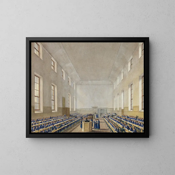 L'école de grammaire de Christ's Hospital - Augustus Charles Pugin — oprawiony obraz na ścianie