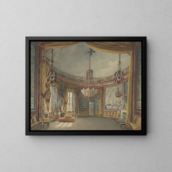 Le salon du pavillon de Brighton - Augustus Charles Pugin — oprawiony obraz na ścianie
