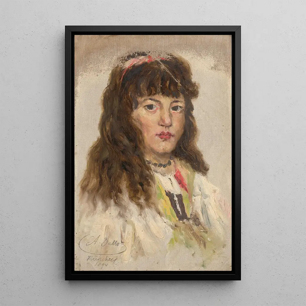 Aurel Ballo - Head Study of Woman with Long Hair.webp