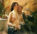 Autoportret z żoną Charlotte Berend-Corinth i kieliszkiem szampana - Lovis Corinth — widok dzieła