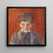 Autoportret na czerwonym tle - Egon Schiele — oprawiony obraz na ścianie
