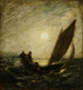 z pochyłym masztem i zanurzoną dziobem - Albert Pinkham Ryder — widok dzieła