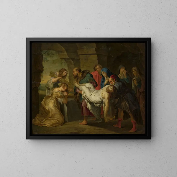 Złożenie do grobu Chrystusa - Balthasar Beschey — oprawiony obraz na ścianie
