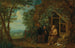 Les ermites Paul et Antoine dans un paysage nourris par un corbeau - Balthasar Beschey — widok dzieła