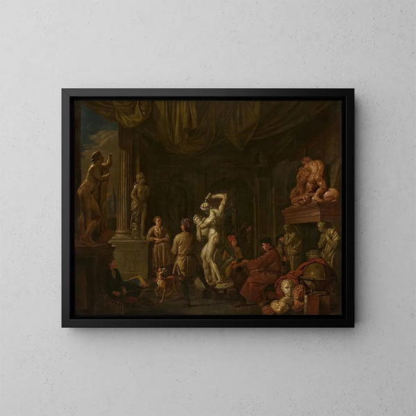 W pracowni rzeźbiarza - Balthasar van den Bossche — oprawiony obraz na ścianie