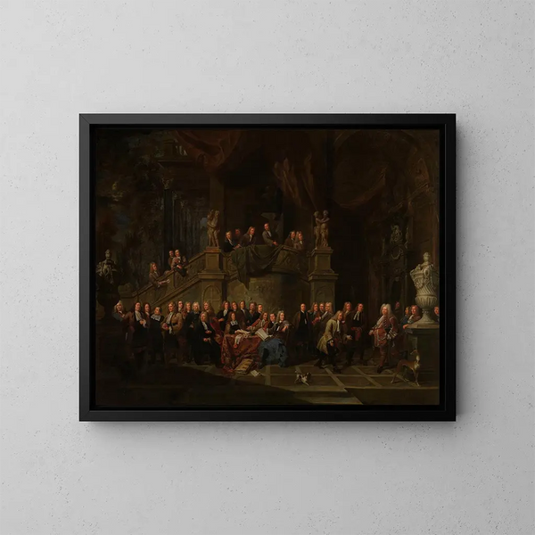 La réception de Jan Karel de Cordes dans la salle de la guilde - Balthasar van den Bossche — oprawiony obraz na ścianie