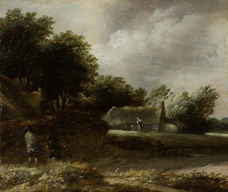 Balthasar van der Veen - Peasant Huts Along a Stream.webp