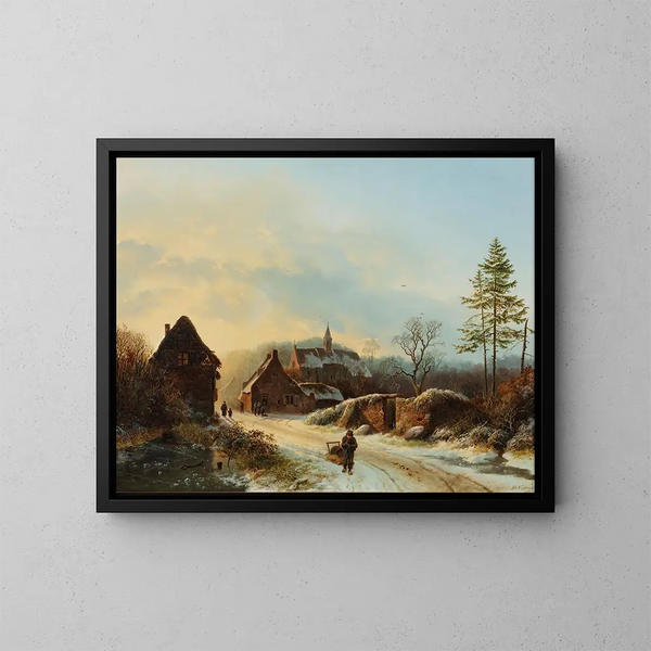 Un jour d'hiver - Barend Cornelis Koekkoek — oprawiony obraz na ścianie