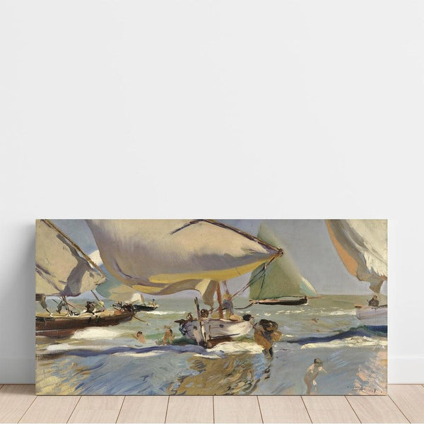 Reprodukcja obrazu Łodzie na plaży - Joaquín Sorolla