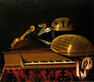 Bartholomeo Bettera - Still Life with Musical Instruments and Books.webp