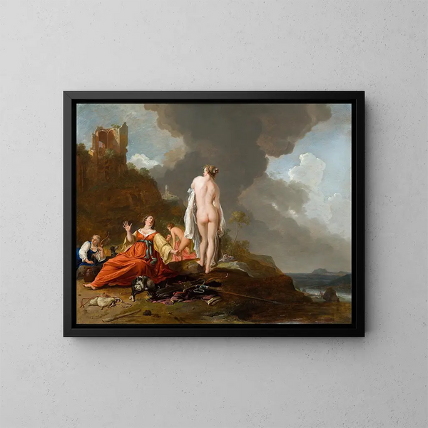 Pejzaż z nimfami i Dianą - Bartholomeus Breenbergh — oprawiony obraz na ścianie