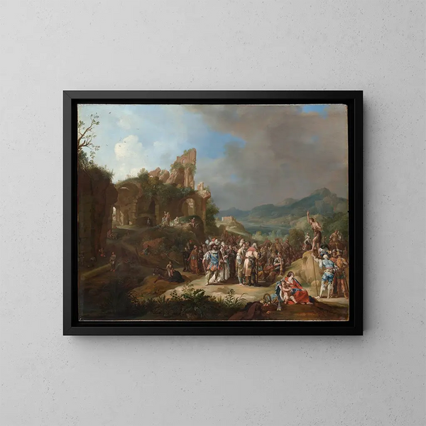 La Prédication de Jean-Baptiste - Bartholomeus Breenbergh — oprawiony obraz na ścianie