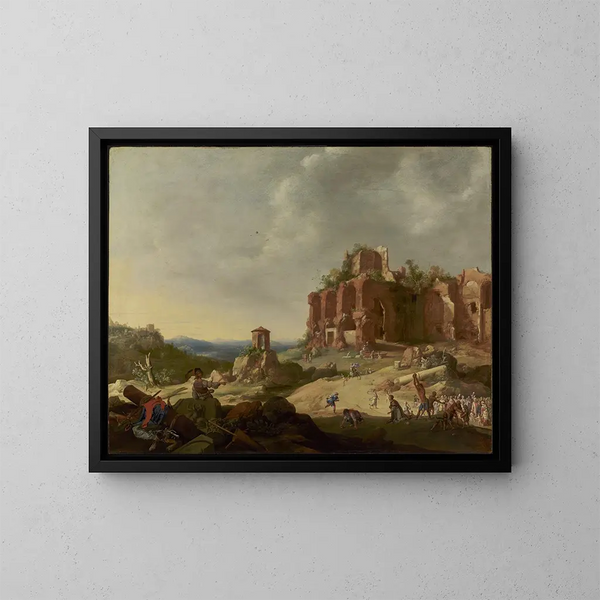 La lapidation de saint Étienne - Bartholomeus Breenbergh — oprawiony obraz na ścianie