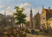 Targ tętniący życiem w holenderskim mieście - Bartholomeus Johannes van Hove — widok dzieła