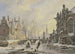 Patineurs sur un canal à Amsterdam - Bartholomeus Johannes van Hove — widok dzieła