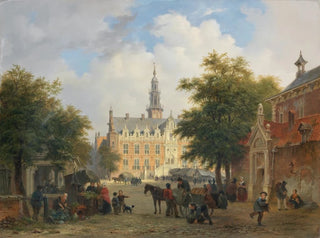 Bartholomeus Johannes van Hove - Street scene Amsterdam.webp