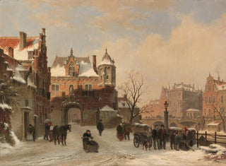 Widok zimowy miasta - Bartholomeus Johannes van Hove — widok dzieła
