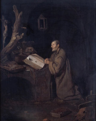 Un eremita en oración - Bartholomeus Maton — widok dzieła