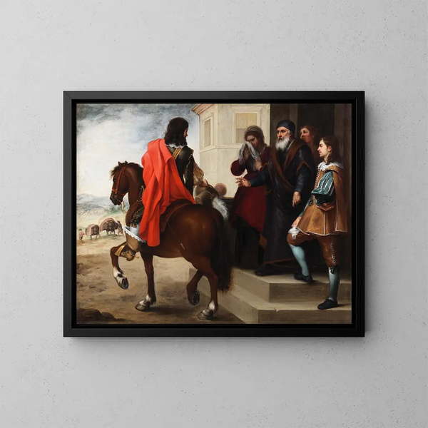 Odjazd syna marnotrawnego - Bartolomé Esteban Murillo — oprawiony obraz na ścianie