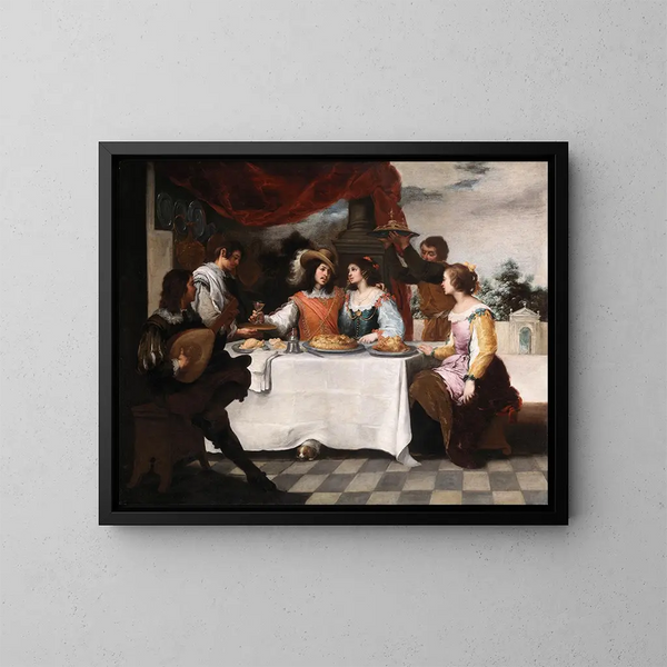 Le Fils prodigue à table - Bartolomé Esteban Murillo — oprawiony obraz na ścianie