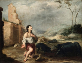 Syn marnotrawny karmiący świnie - Bartolomé Esteban Murillo — widok dzieła