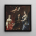 Bengt Horn af Minne 1623-1678 z jego dwiema żonami Margaretha Sparre i Ingeborg Banr - David Klöcker Ehrenstrahl — oprawiony obraz na ścianie