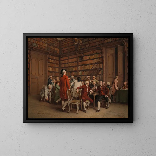 Les encyclopédistes à la bibliothèque du roi - Benjamin Eugène Fichel — oprawiony obraz na ścianie