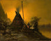 Scena nocna z tipi indiańskim - Benjamin Raborg — widok dzieła