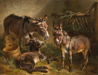 Benno Adam - Donkies in a Stable.webp