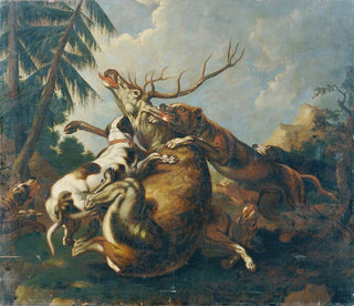 Polowanie na jelenia - Benno Rafael Adam — widok dzieła