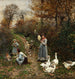 Bergère au Bord du Bois en Allumant un Feu - Marie-François Firmin-Girard — widok dzieła