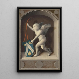 Bernard van Orley - Putto with Arms of Jacques Cone reverse.webp
