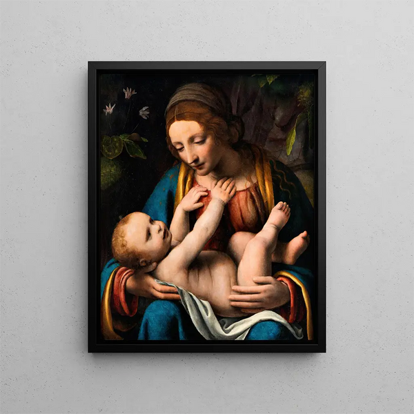 La Vierge à l'Enfant Jésus - Bernardino Luini — oprawiony obraz na ścianie