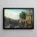 Caprice architektoniczny z pałacem - Bernardo Bellotto — oprawiony obraz na ścianie