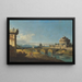 Capriccio z rzymskimi zabytkami, w tym Castel Sant'Angelo i Saint-Pierre - Bernardo Bellotto — oprawiony obraz na ścianie