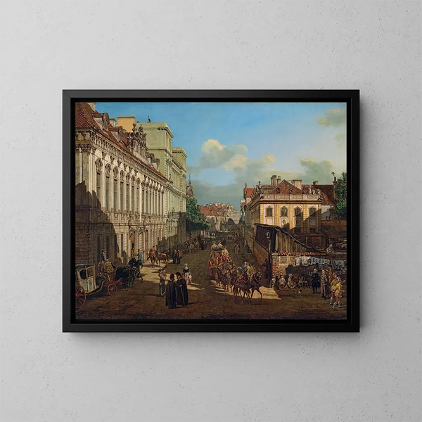 ulica Miodowa w Warszawie - Bernardo Bellotto — oprawiony obraz na ścianie