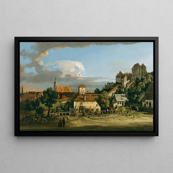 Pirna, brama Obertor od południa - Bernardo Bellotto — oprawiony obraz na ścianie