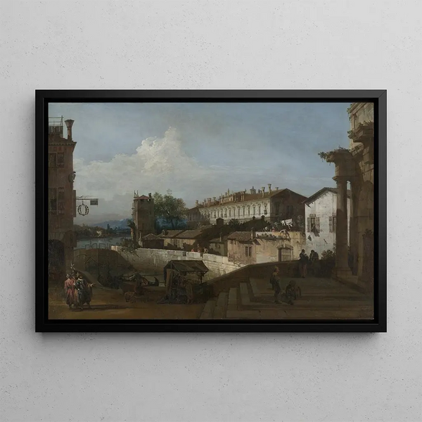 L'Écluse à Dolo - Bernardo Bellotto — oprawiony obraz na ścianie
