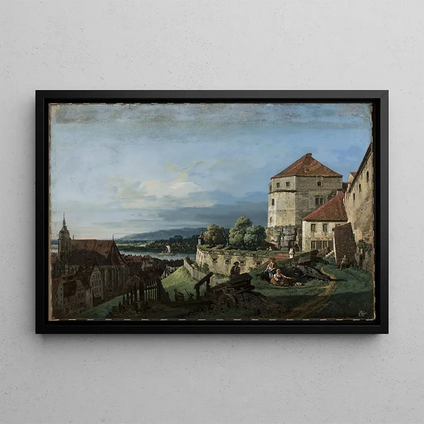 Widok Pirny w Saksonii - Bernardo Bellotto — oprawiony obraz na ścianie