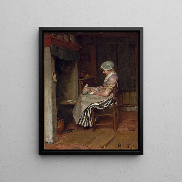 Un moment tendre - Bernardus Johannes Blommers — oprawiony obraz na ścianie