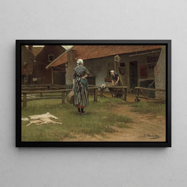 Dzień prania - Bernardus Johannes Blommers — oprawiony obraz na ścianie