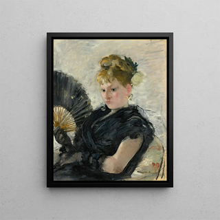 Kobieta z wachlarzem - Berthe Morisot — oprawiony obraz na ścianie