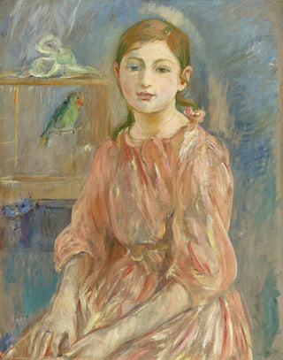 Dziewczyna artysty z papugą - Berthe Morisot — widok dzieła