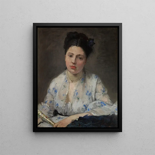 Młoda kobieta - Berthe Morisot — oprawiony obraz na ścianie