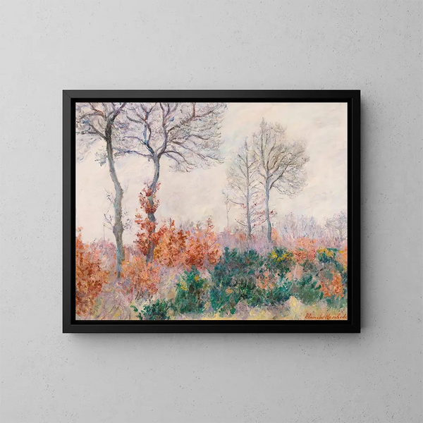 z rzeźbionego drewna jesienią - Blanche Hoschedé-Monet — oprawiony obraz na ścianie