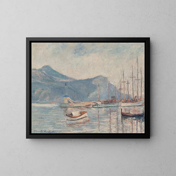 Łodzie w porcie - Blanche Hoschedé-Monet — oprawiony obraz na ścianie