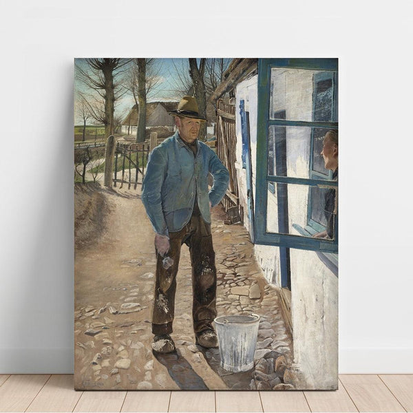 Reprodukcja obrazu Bielenie starego domu - Laurits Andersen Ring