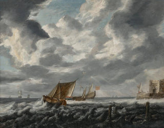 Bonaventura Peeters the Elder - Vesels sailing on choppy waters.webp